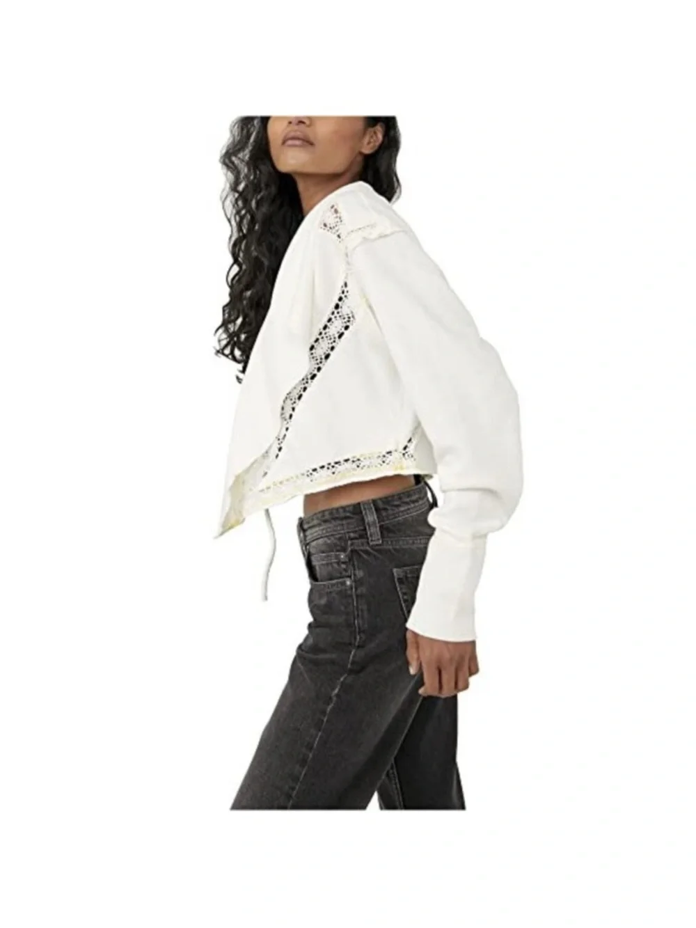 NWOT Free People White Draped Open-Front Cardigan